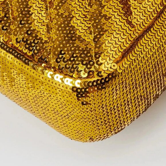 Gucci Gold Sequin Marmont Mini Flap Bag - Picture 4 of 10